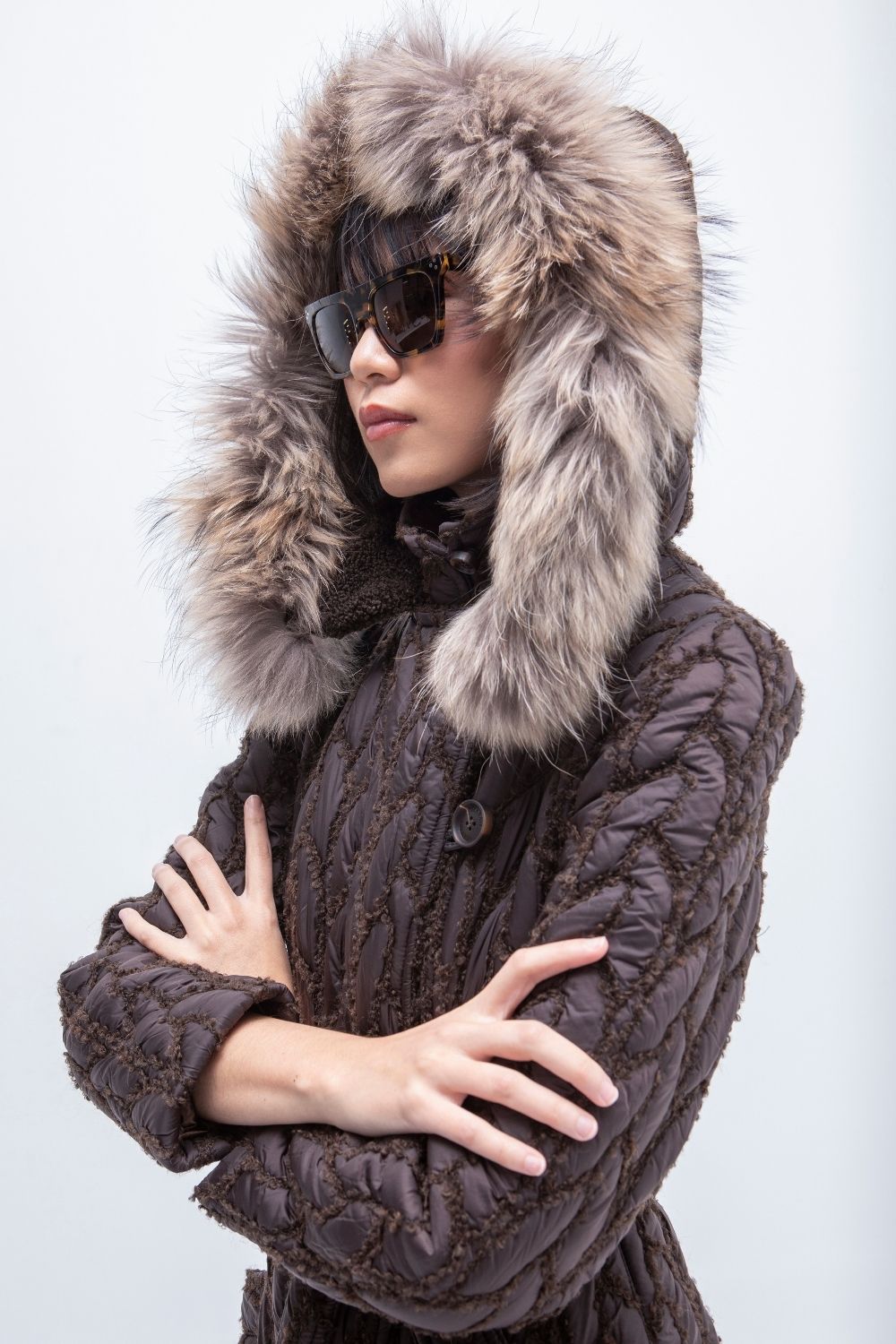 ABRIGO LARGO ACOLCHADO BROWN