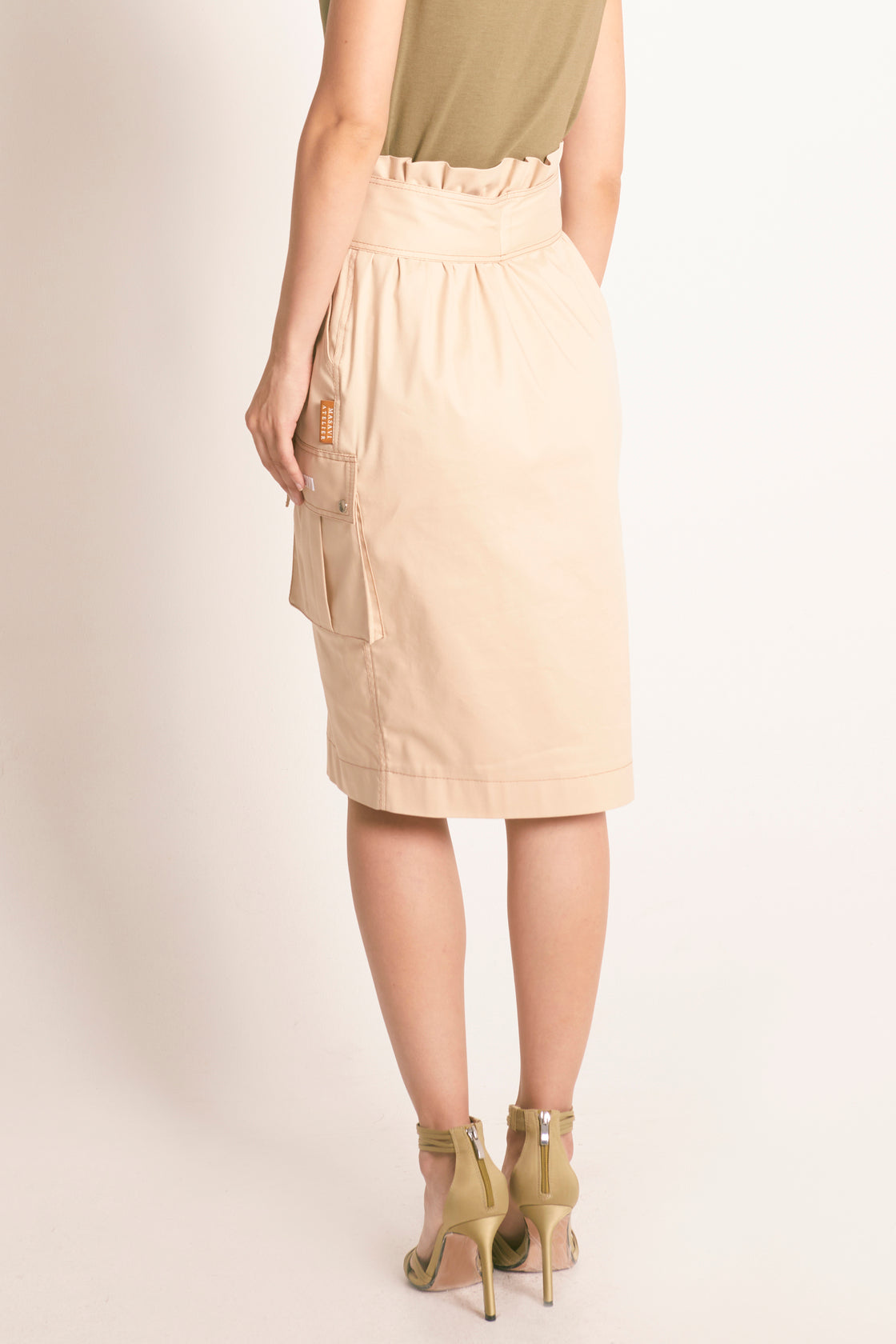 FALDA MIDI CARGO VAQUERO
