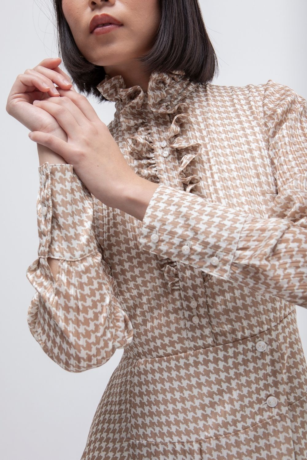 VESTIDO MIDI SEGO PATA DE GALLO