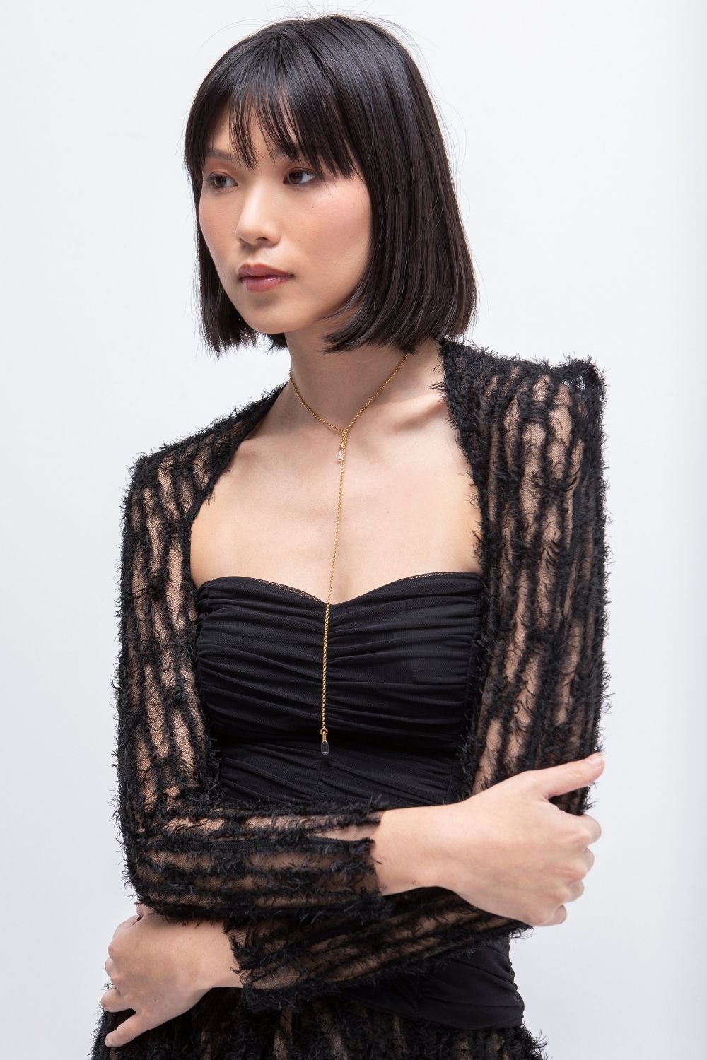 VESTIDO LARGO TULL POESIA NEGRO