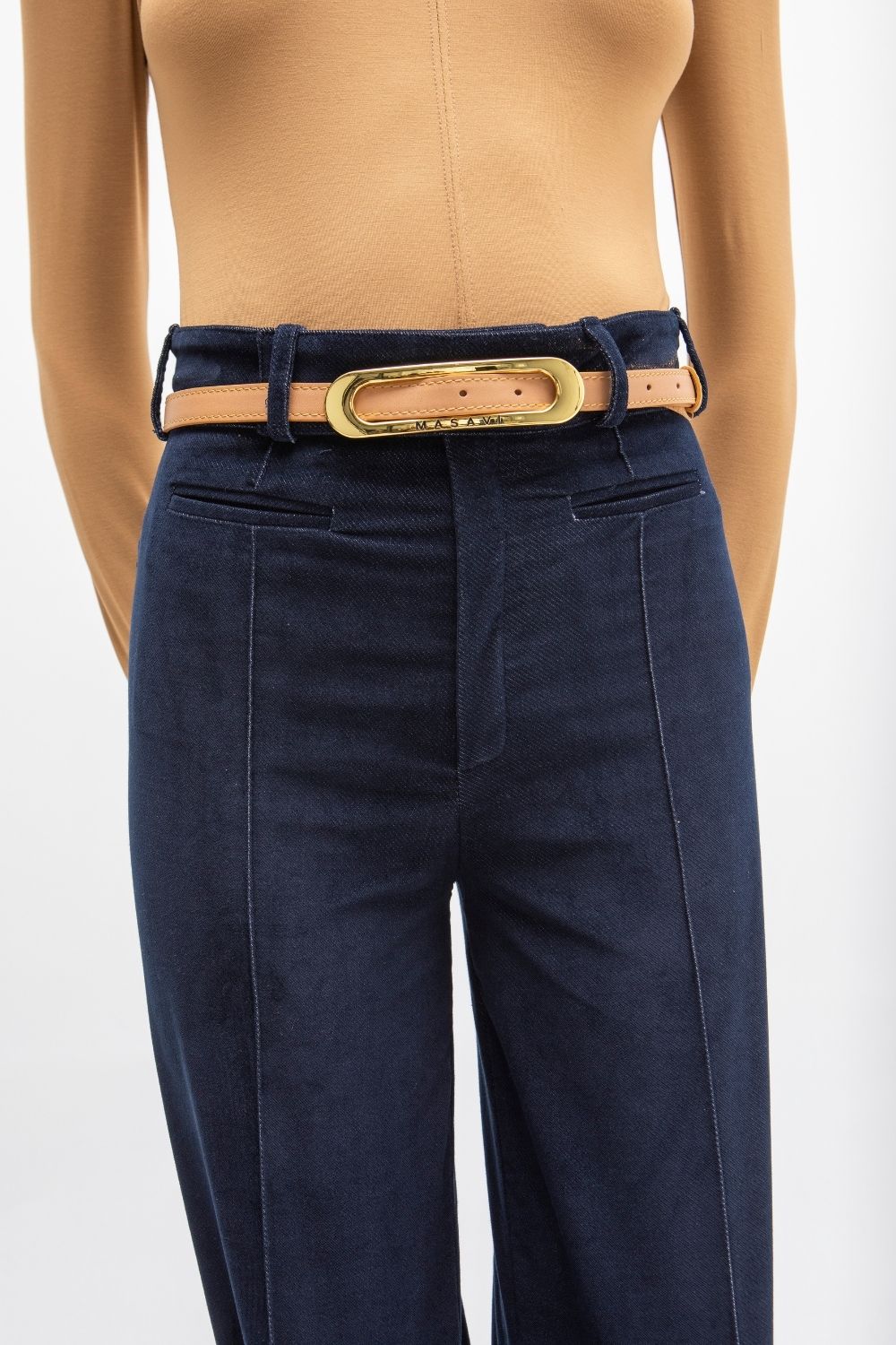 CINTURON PIEL CAMEL ORO