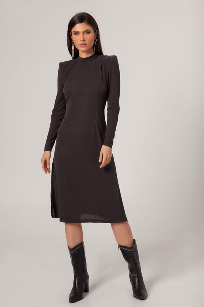 Vestido Punto Rib Gris