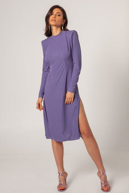 Vestido Punto Rib Morado