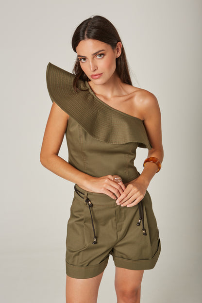 Top Volante Sarga Khaki