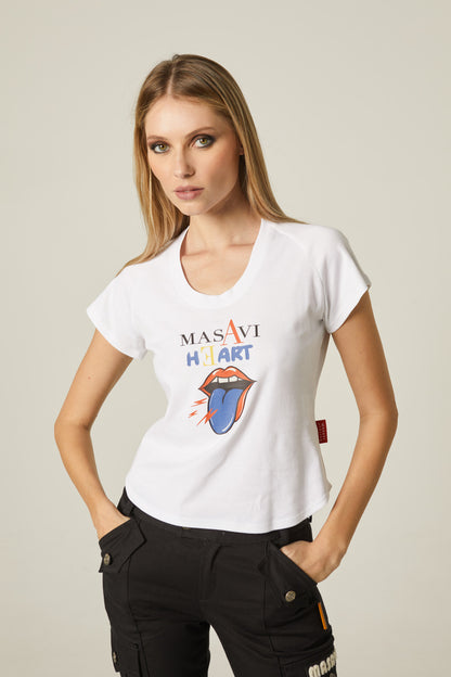 Camiseta Masavi Heart Blanca
