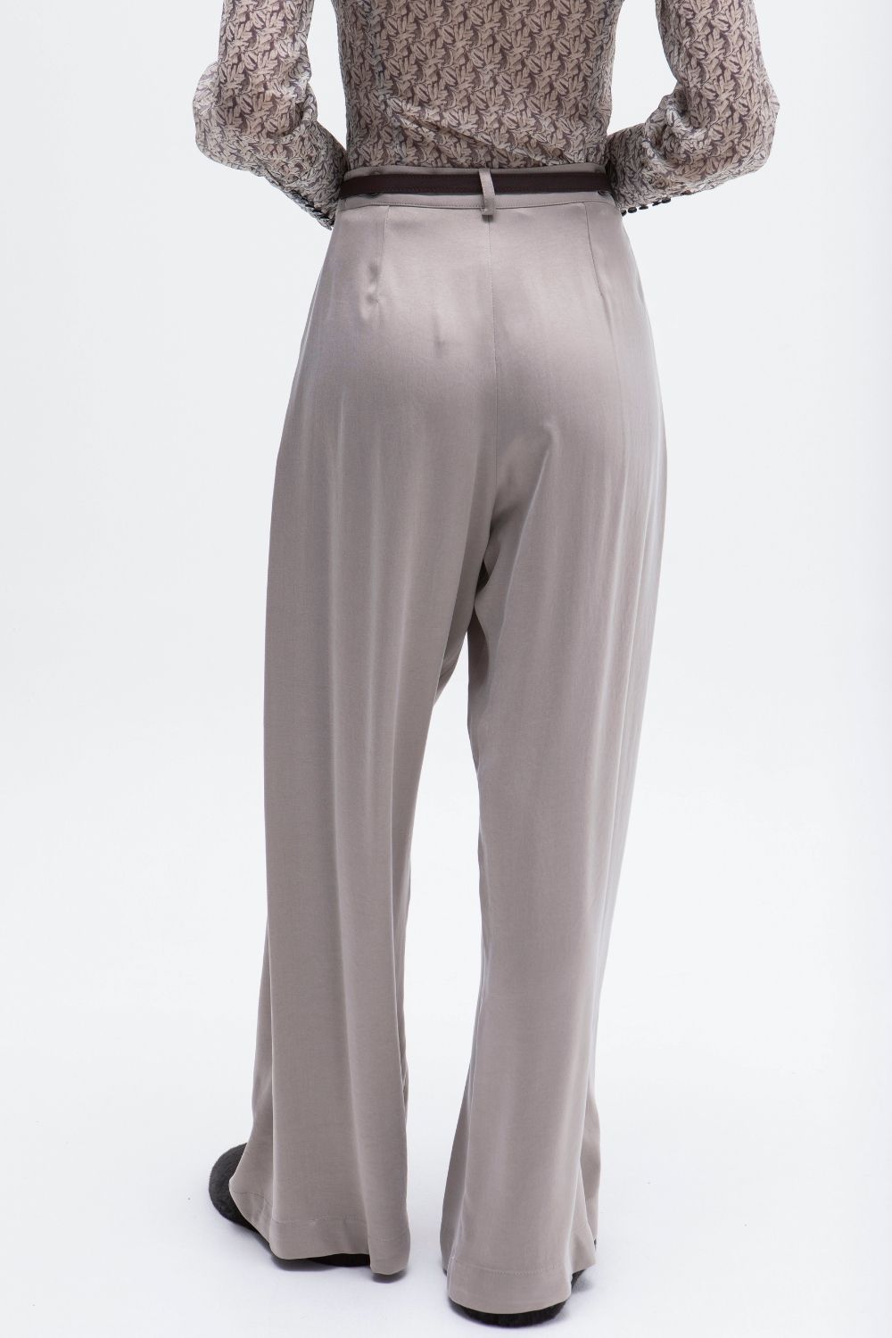 PANTALON PALAZZO CUPRO GRIS
