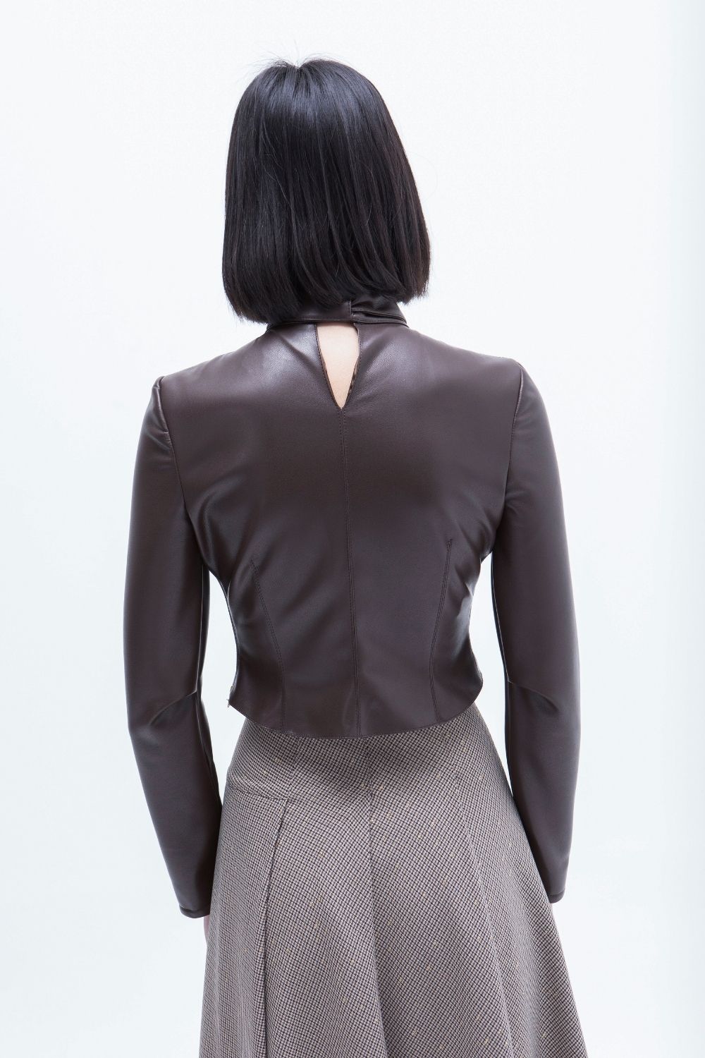 BLUSA LAZO ECOPIEL PISOLO MARRON
