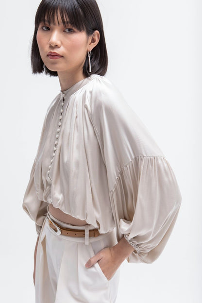 BLUSA MANGAS VOLUMEN ELSA BEIGE