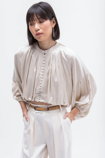 BLUSA MANGAS VOLUMEN ELSA BEIGE