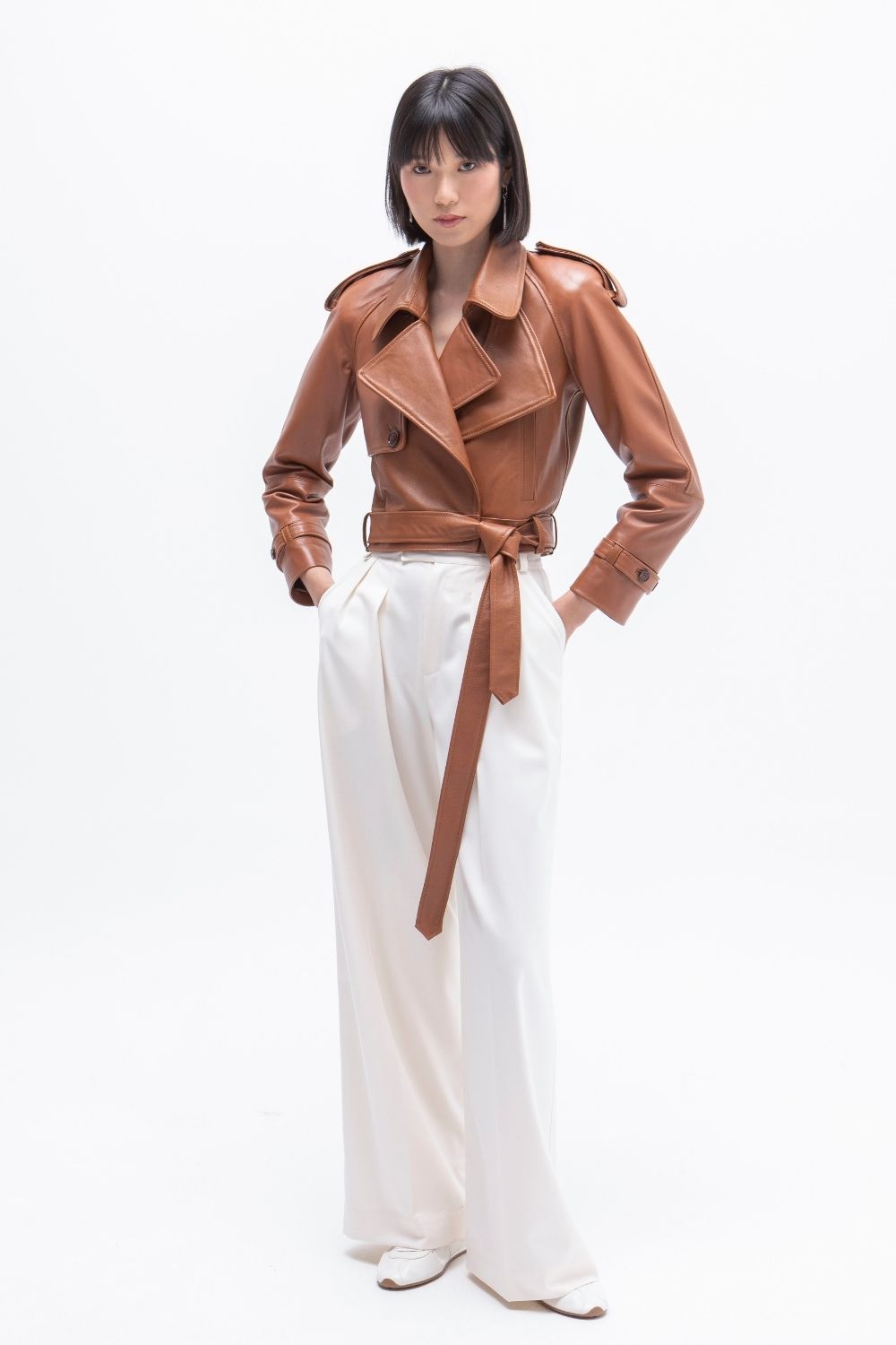 CAZADORA PIEL CAMEL