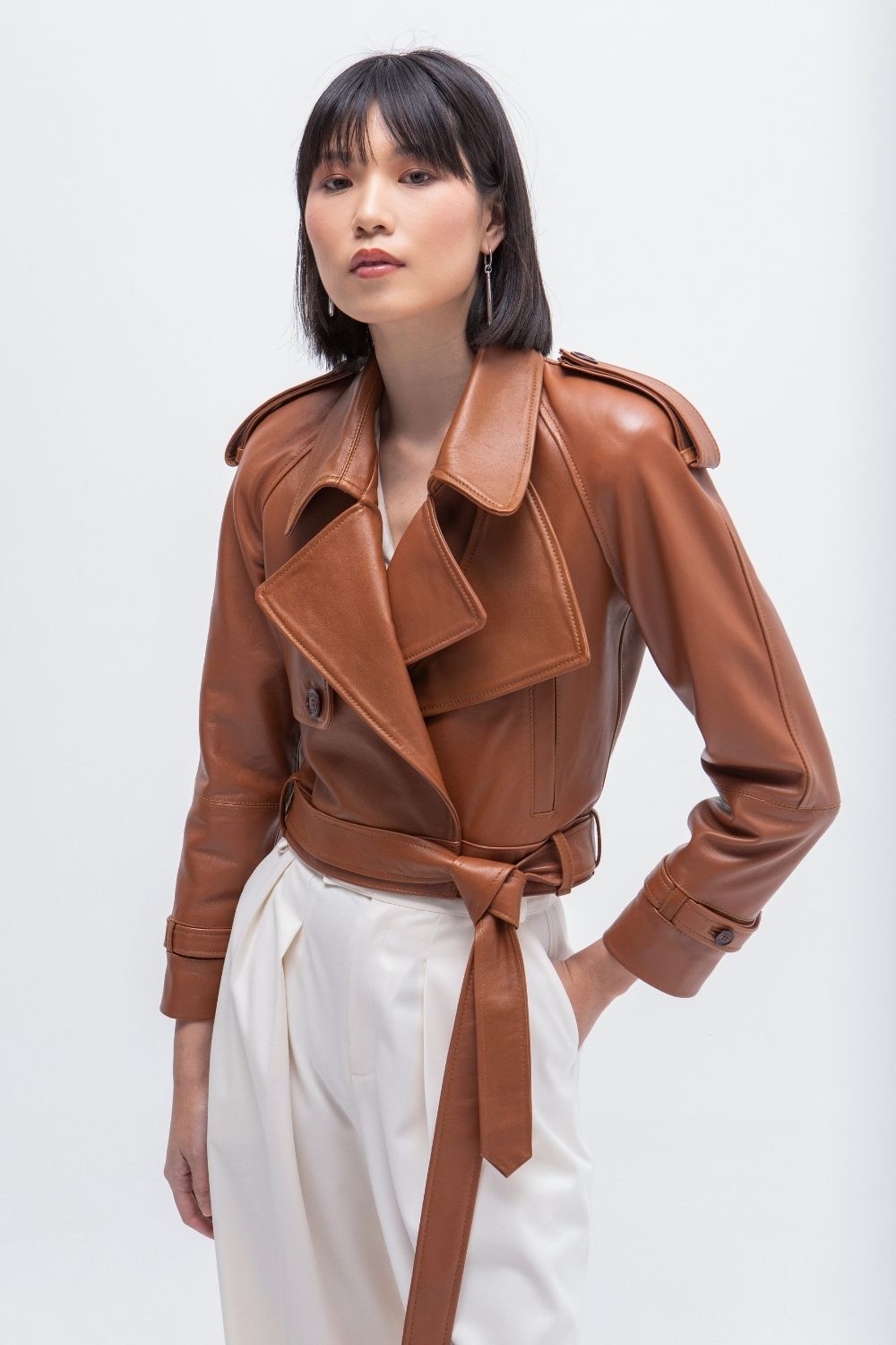 CAZADORA PIEL CAMEL