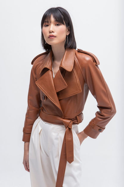 CAZADORA PIEL CAMEL