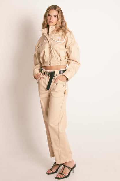 PANTALON CARGO SARGA CAMEL