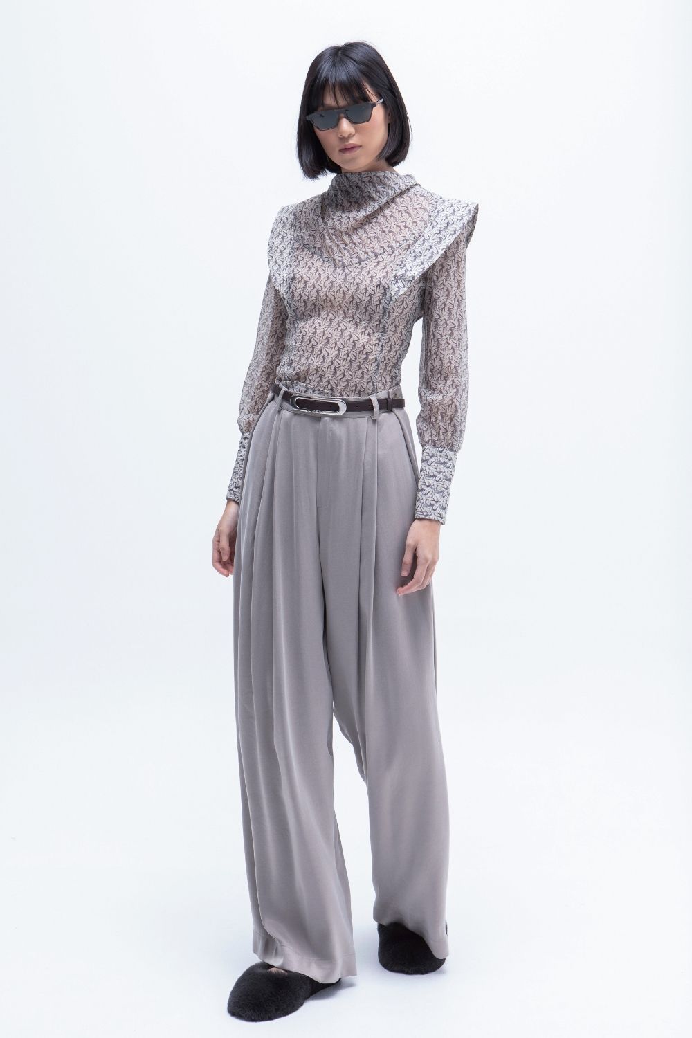 PANTALON PALAZZO CUPRO GRIS
