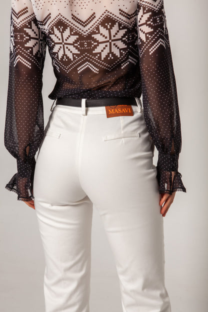 Pantalon Sarga Blanco