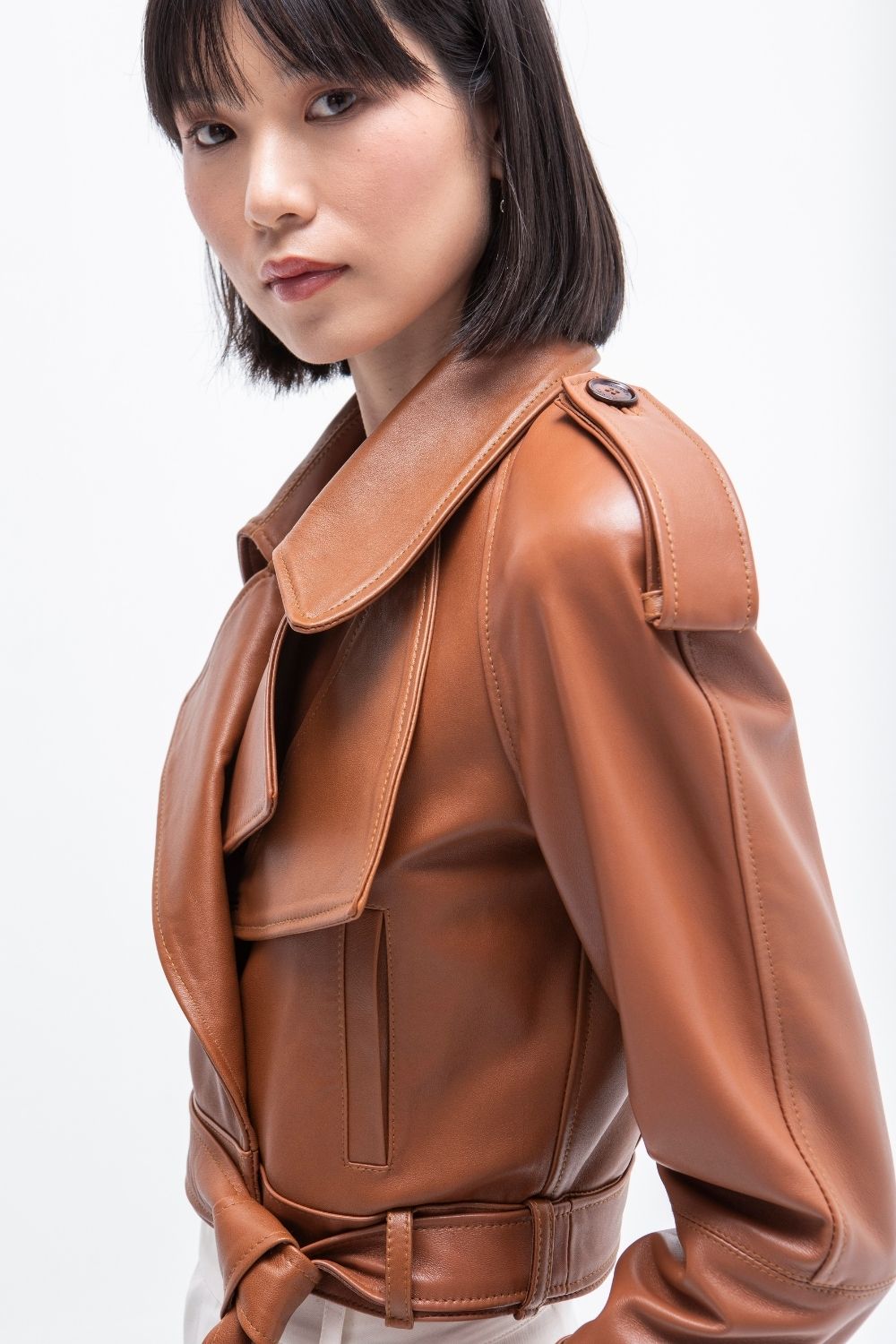 CAZADORA PIEL CAMEL