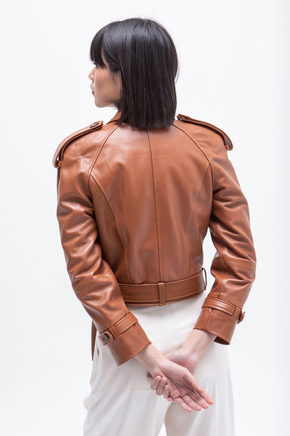 CAZADORA PIEL CAMEL