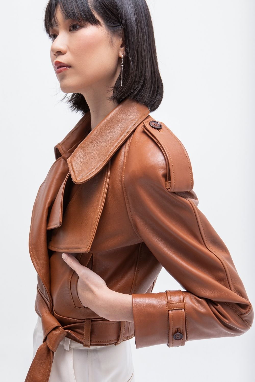 CAZADORA PIEL CAMEL