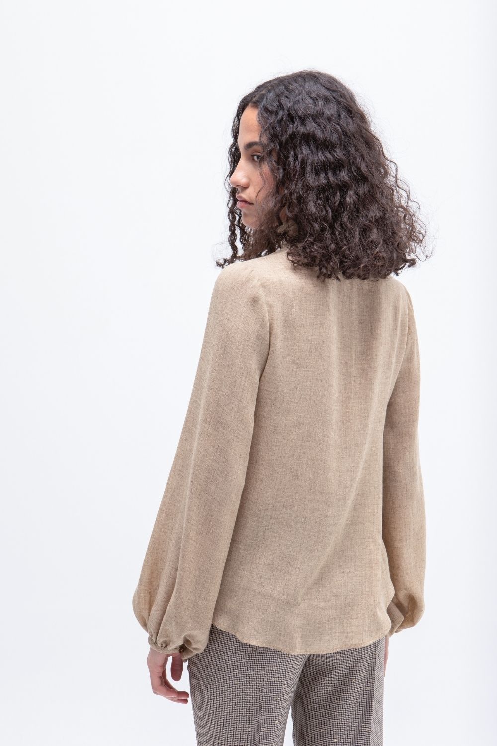CAMISA PAÑUELO GARZA CAMEL