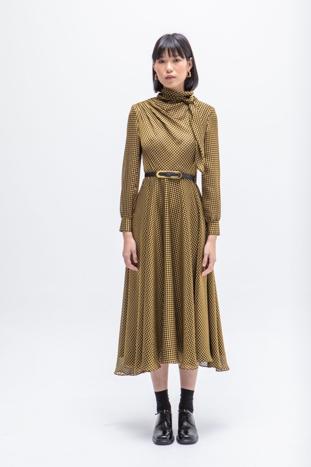 VESTIDO ROMBOS ORO VALENCIA