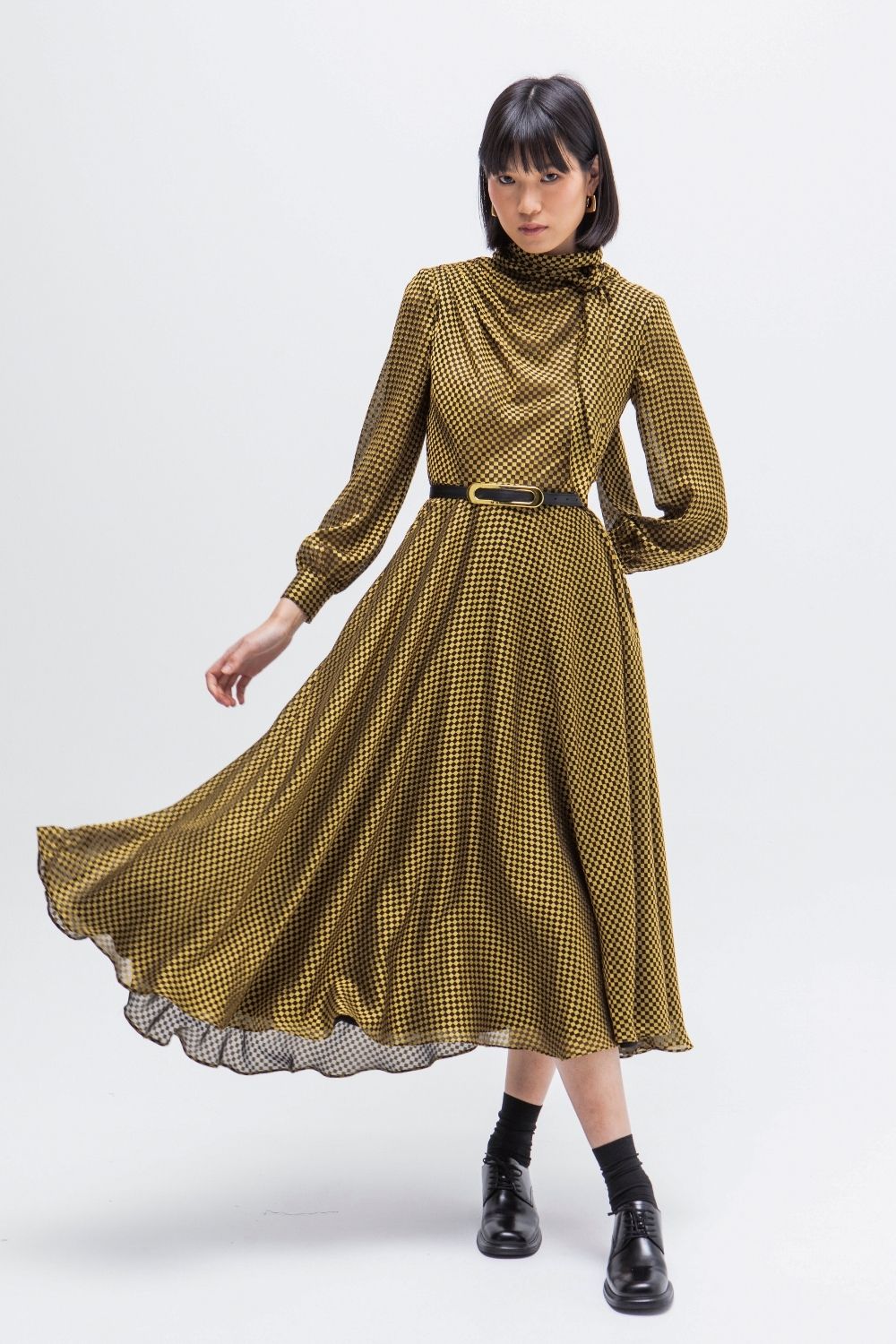 VESTIDO ROMBOS ORO VALENCIA