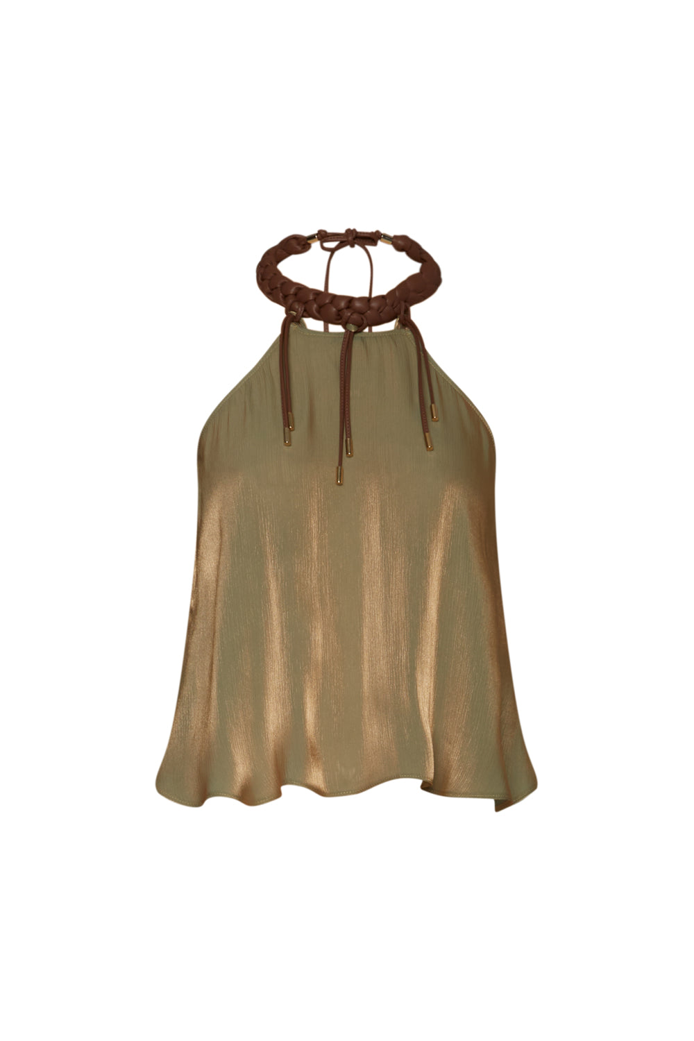 Camisa Cuello Trenza Grace Khaki