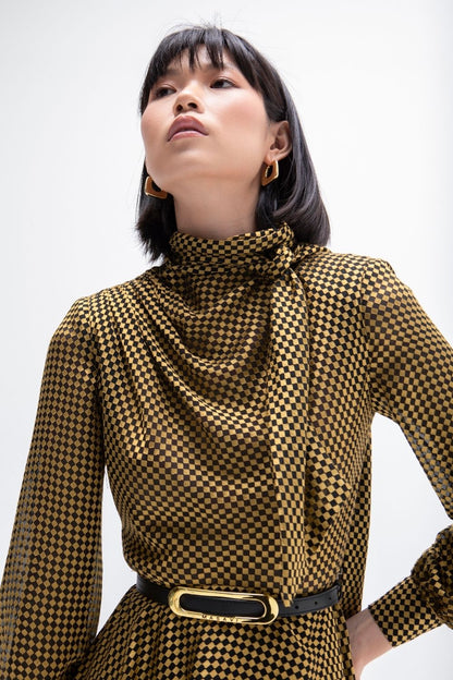 VESTIDO ROMBOS ORO VALENCIA