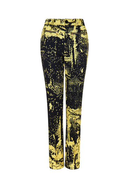 Pantalon Cremalleras Estamapado Oro