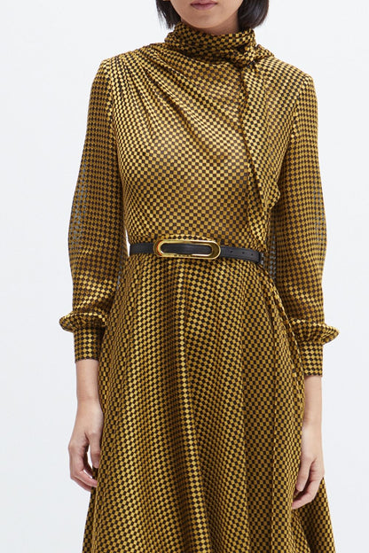 VESTIDO ROMBOS ORO VALENCIA