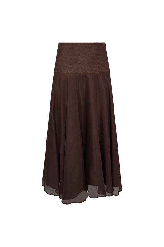 FALDA MIDI BARE BROWN