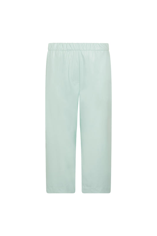 PANTALON FRUNCE CINTURA ECOPIEL KUBRA VERDE