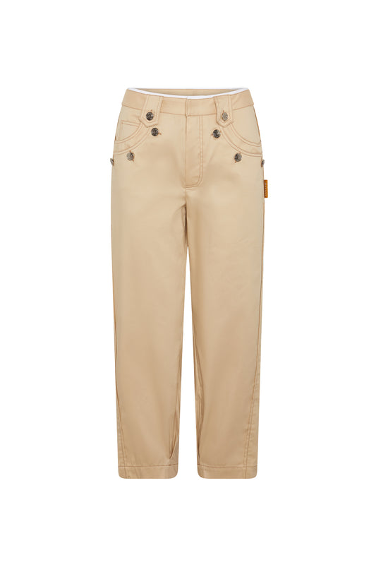 PANTALON CARGO SARGA CAMEL