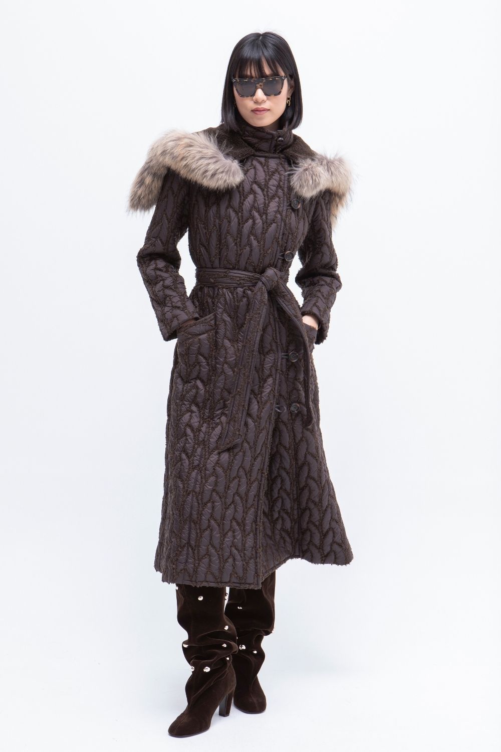 ABRIGO LARGO ACOLCHADO BROWN
