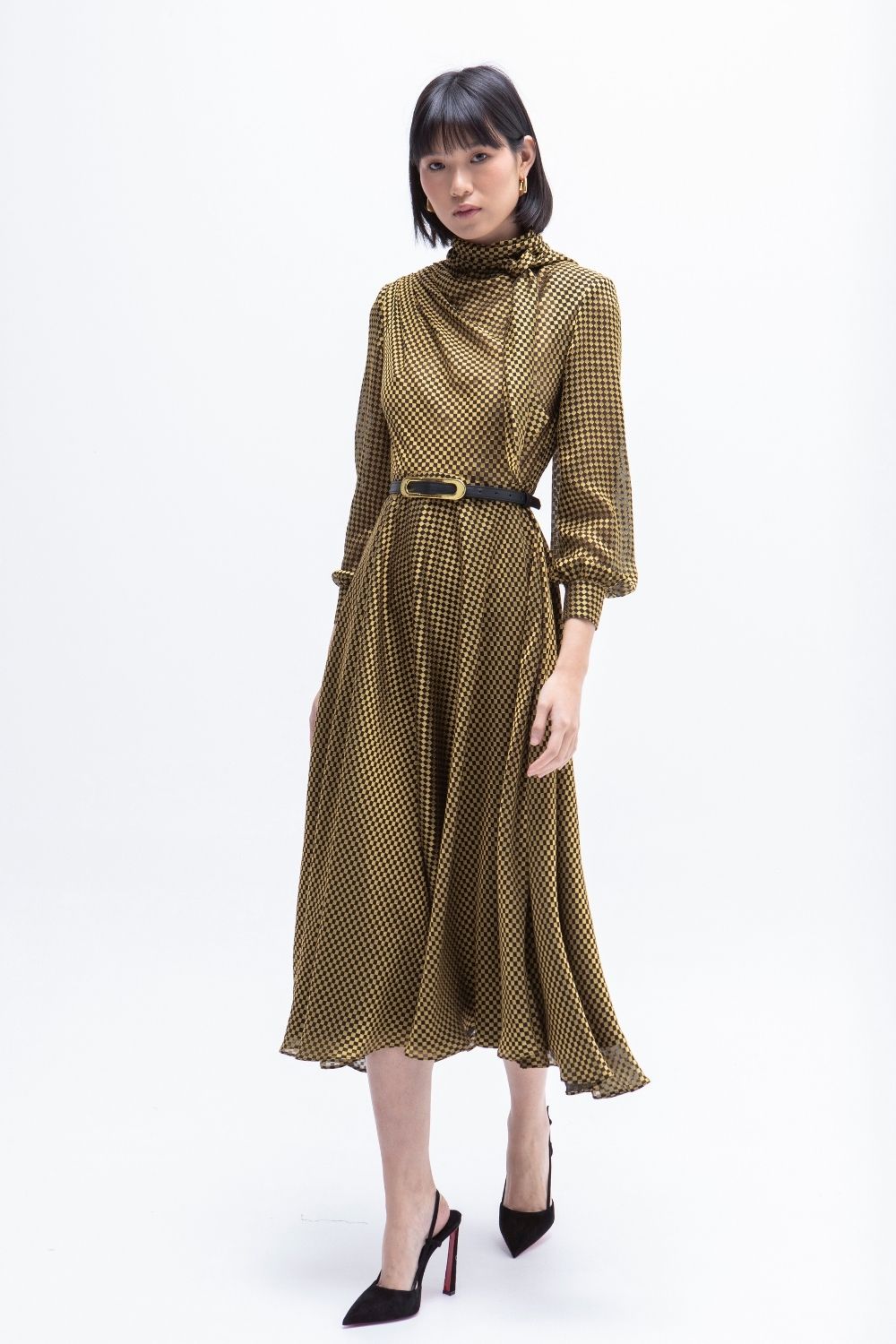 VESTIDO ROMBOS ORO VALENCIA