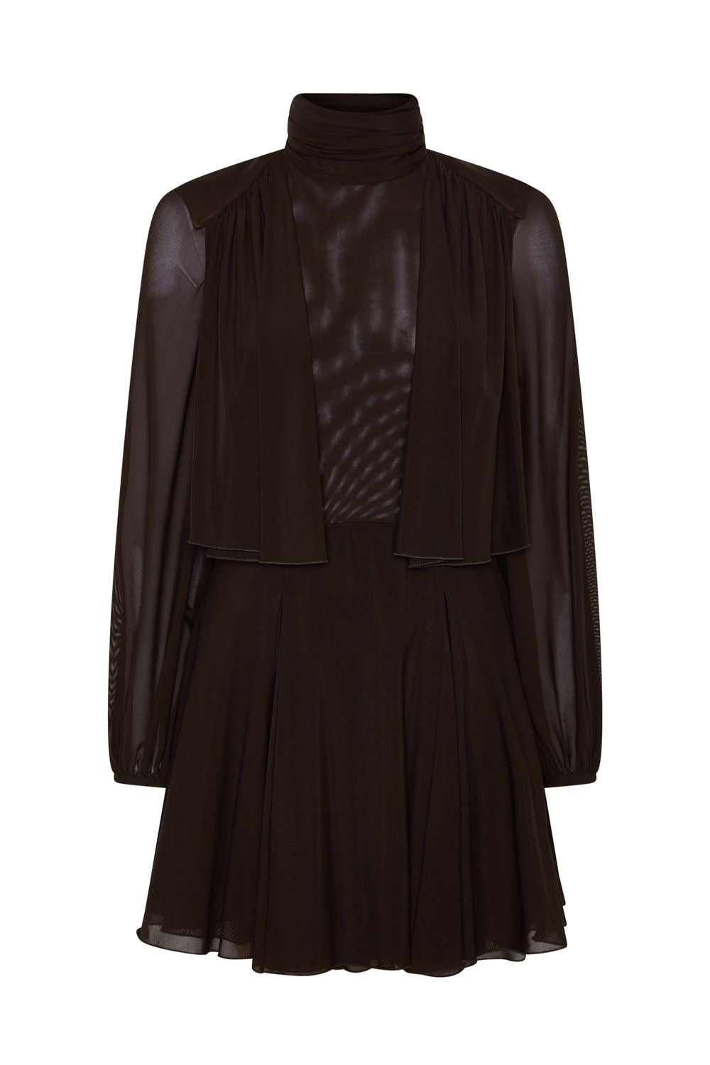 VESTIDO CORTO TULL BROWN