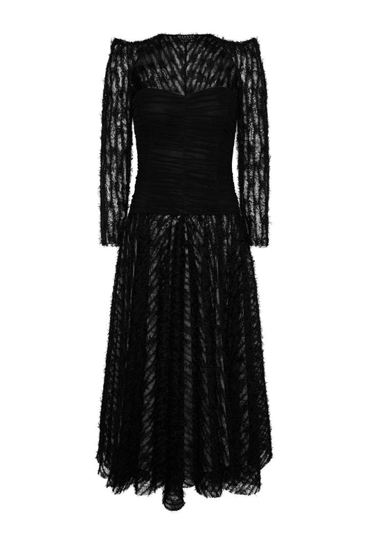 VESTIDO LARGO TULL POESIA NEGRO