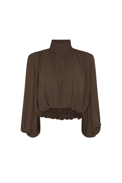 BLUSA ABULLONADA NOIR BROWN