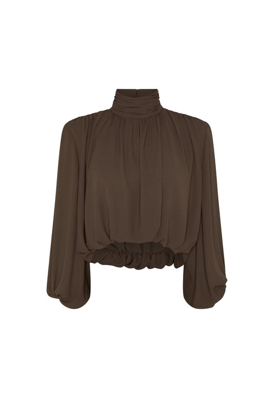 BLUSA ABULLONADA NOIR BROWN