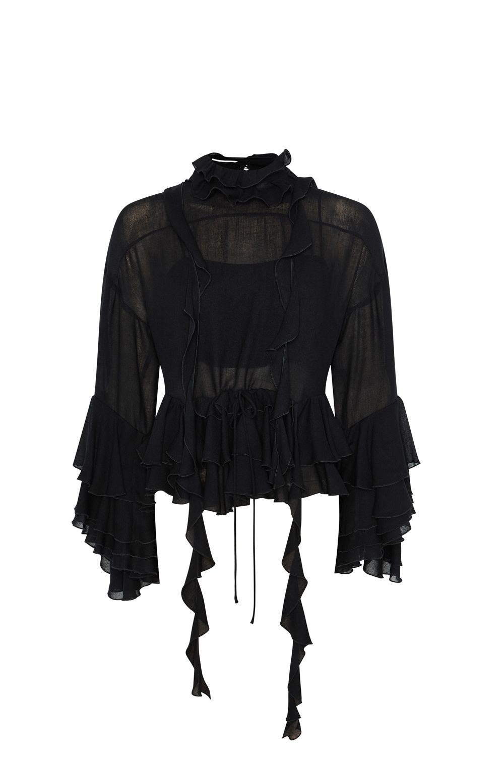 BLUSA VOLANTES GVL NEGRO