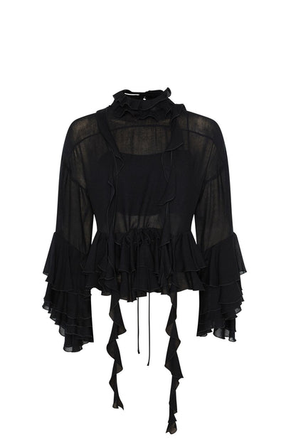 BLUSA VOLANTES GVL NEGRO
