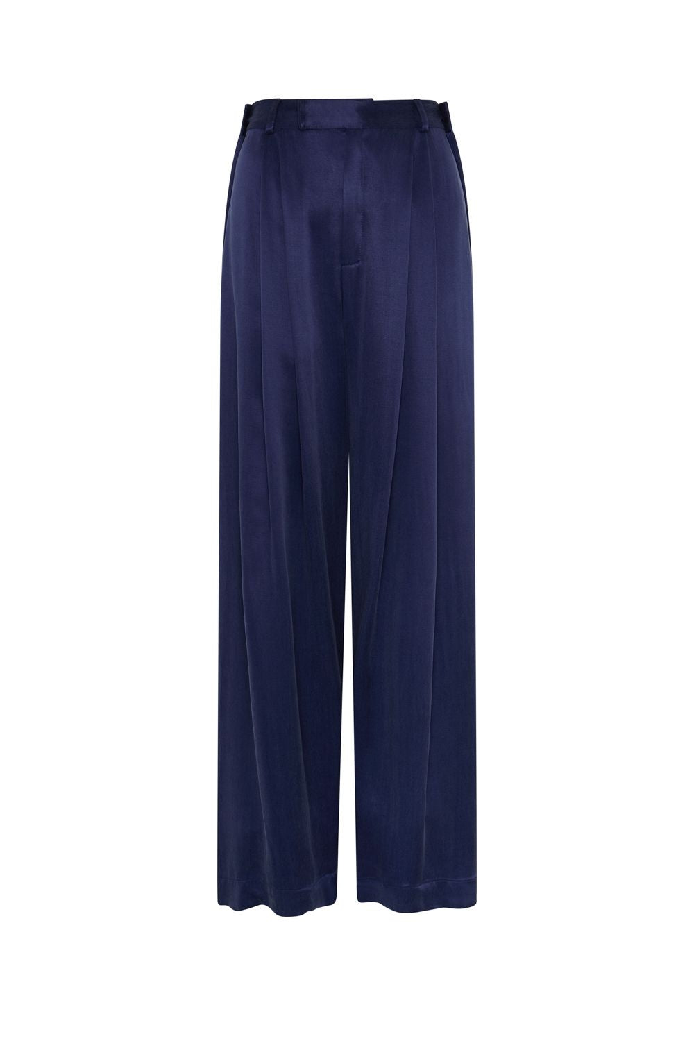 PANTALON PALAZZO CUPRO AZUL MARINO