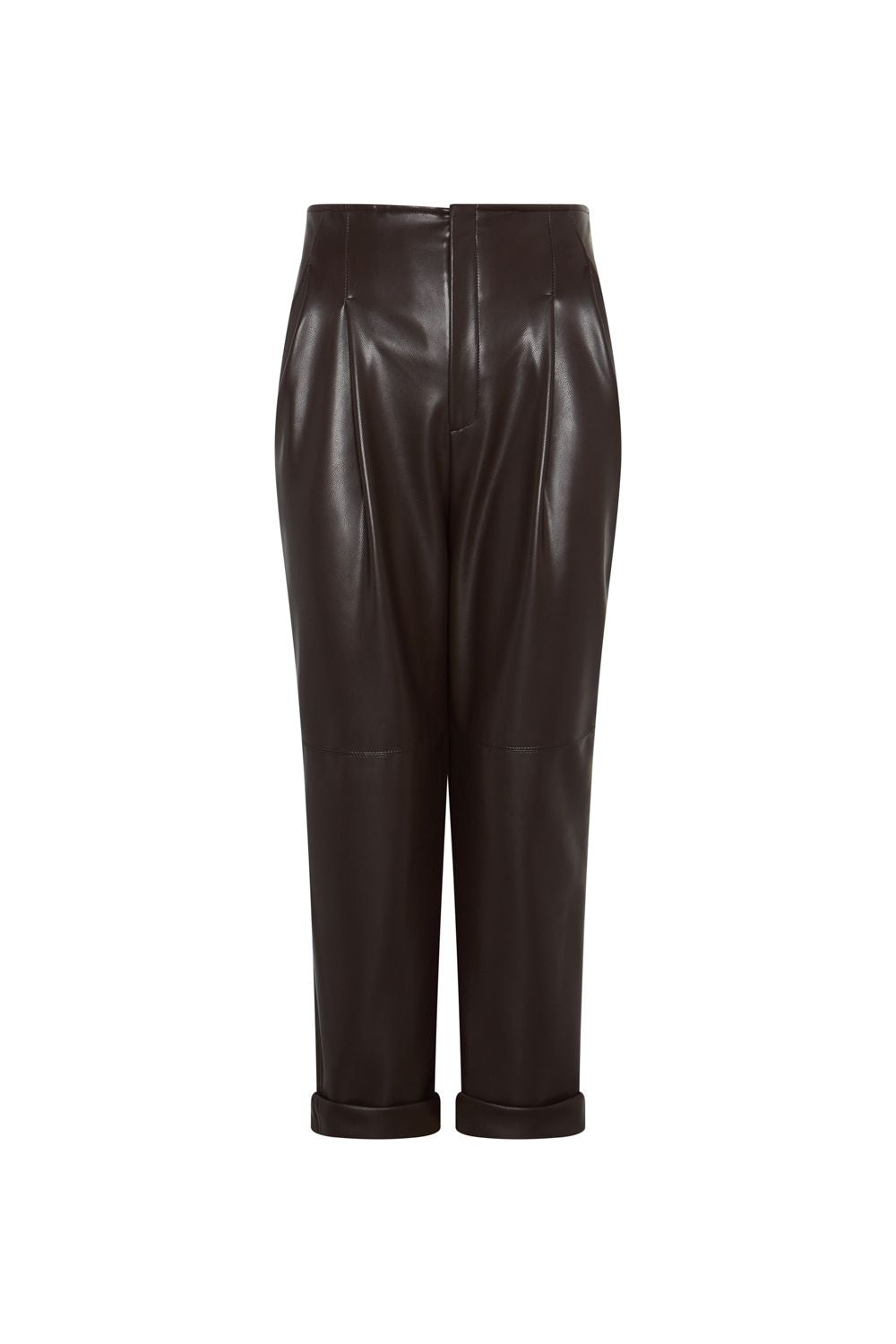 PANTALON BOYFRIEND ECOPIEL PISOLO MARRON