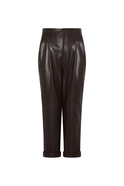 PANTALON BOYFRIEND ECOPIEL PISOLO MARRON