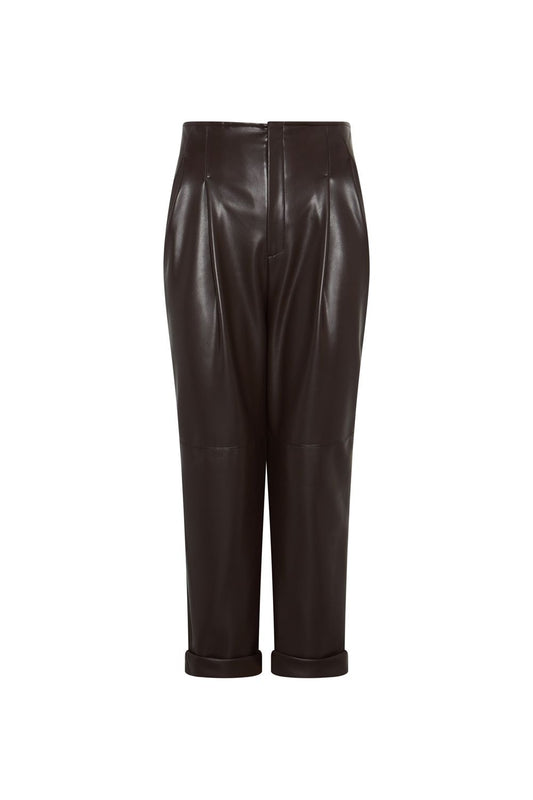 PANTALON BOYFRIEND ECOPIEL PISOLO MARRON