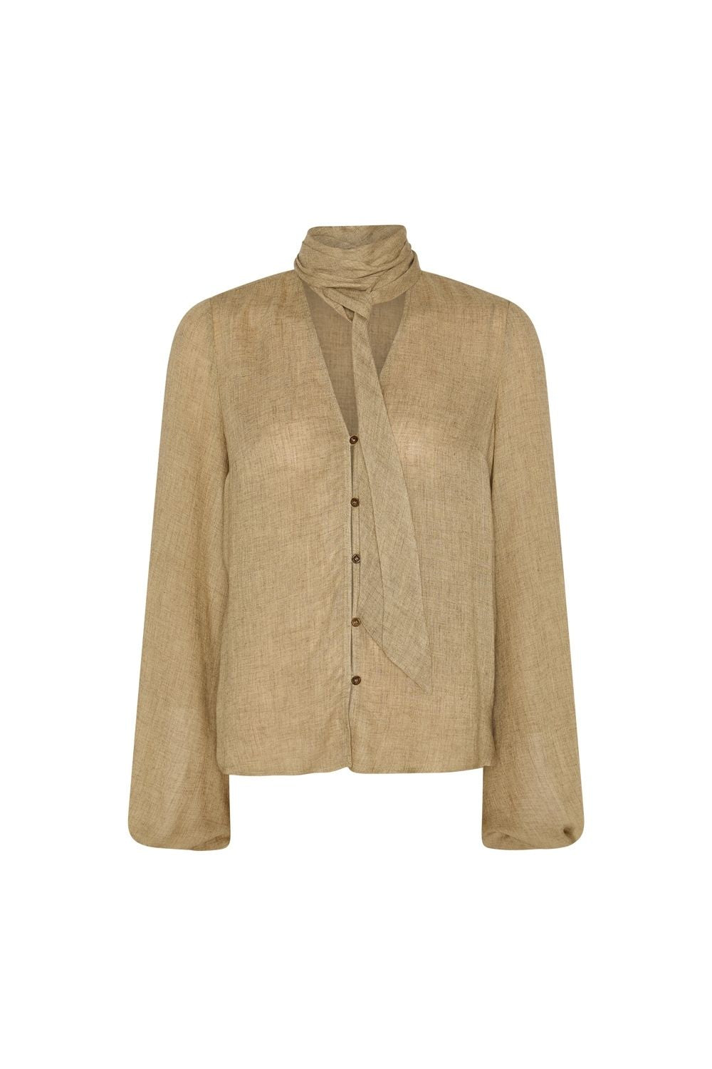 CAMISA PAÑUELO GARZA CAMEL