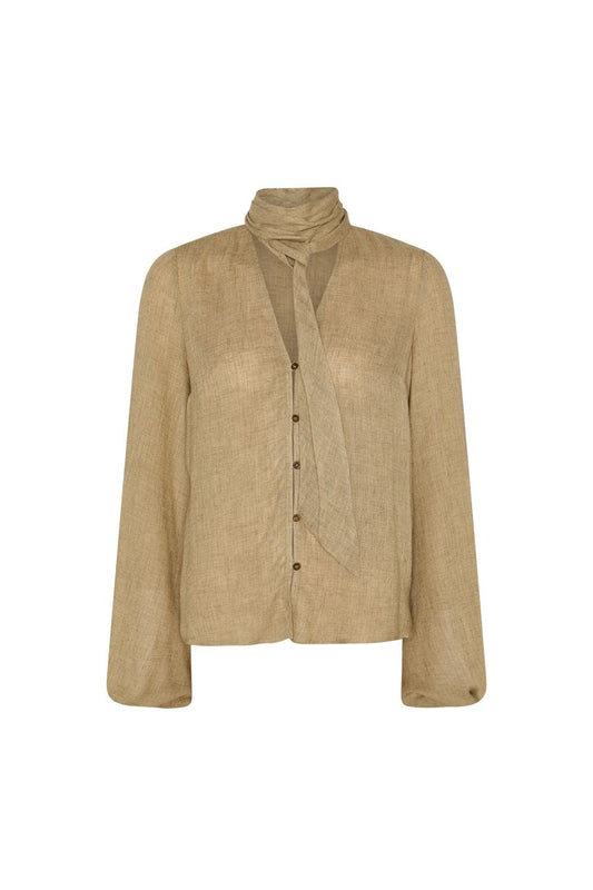 CAMISA PAÑUELO GARZA CAMEL