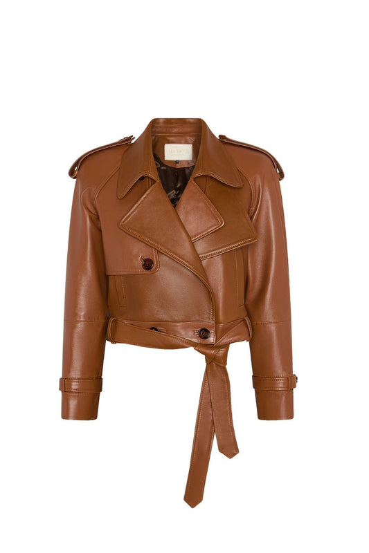 CAZADORA PIEL CAMEL