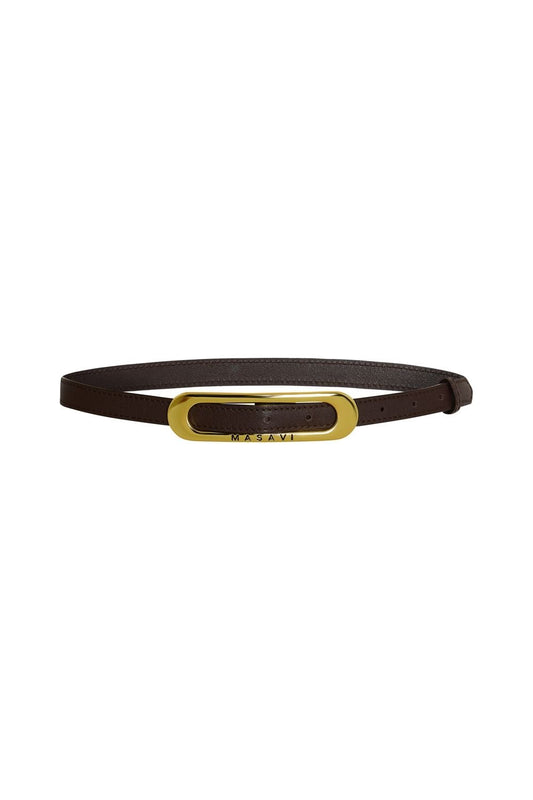 CINTURON PIEL MARRON ORO