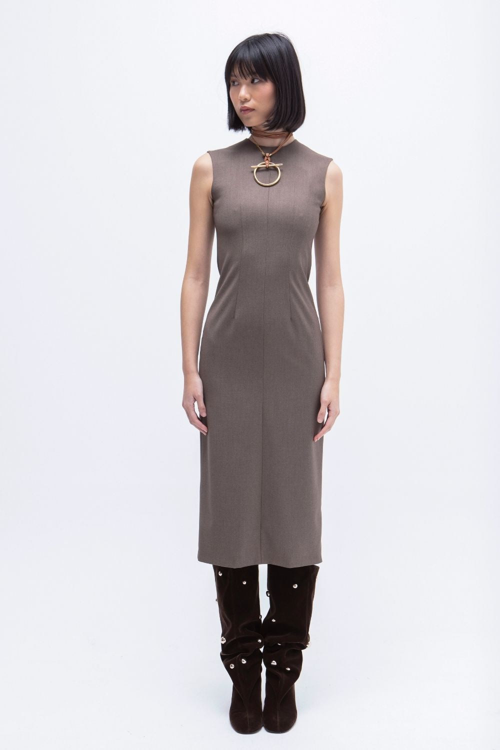 VESTIDO MIDI VANZ BROWN
