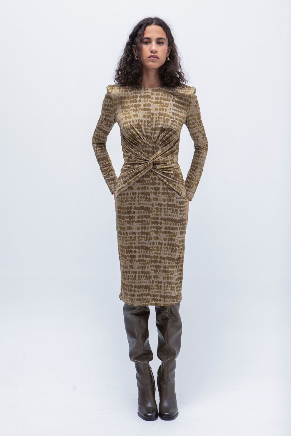 VESTIDO MIDI TUBO CUPRO MARIETTA